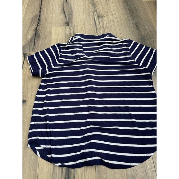 Kate Spade M Pajama Set Coordinating Shirt Cropped Pants French Bulldog Stripe - Picture 6 of 8